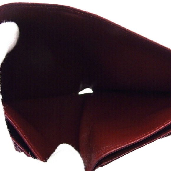 CARTIER Bi -fold Wallet Mastrin Bordeaux Leather Authentic - Picture 9 of 11